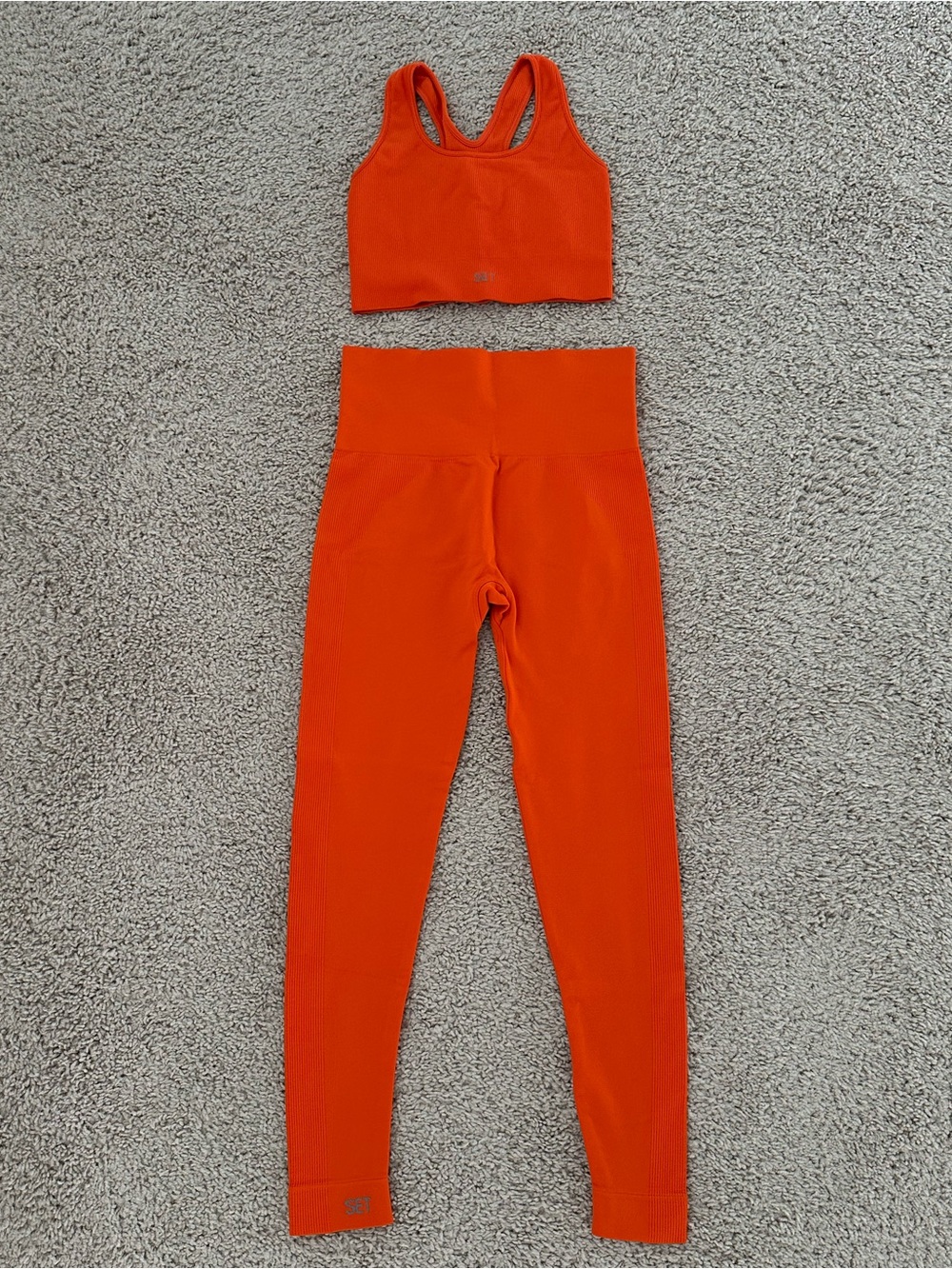 Set Active x Madelyn Cline Ribbed Athletic Set in Orange Size Small